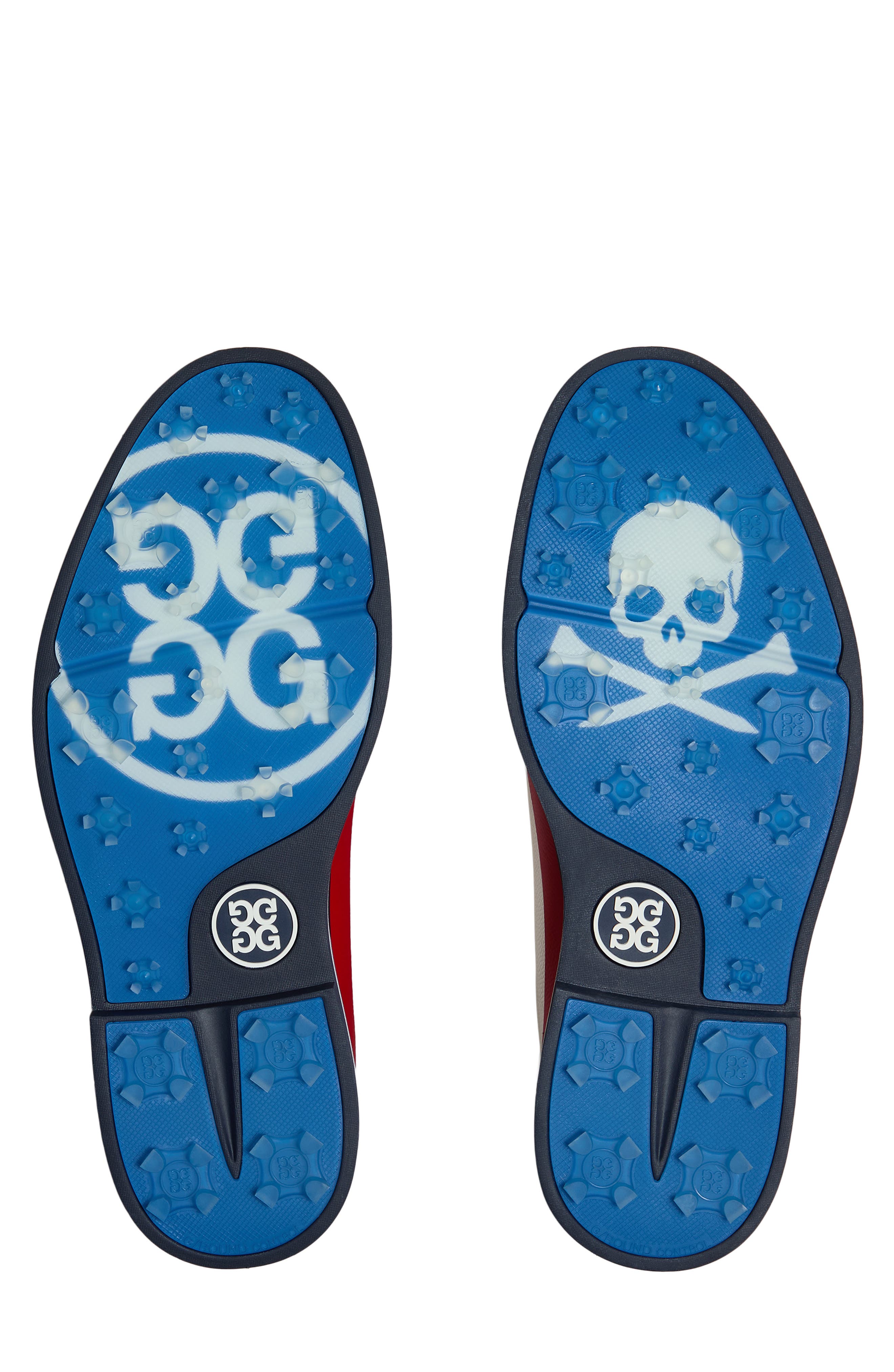 G/FORE Gallivanter Tuxedo Stripe Golf Shoe, Alternate, color, Snow / Multi