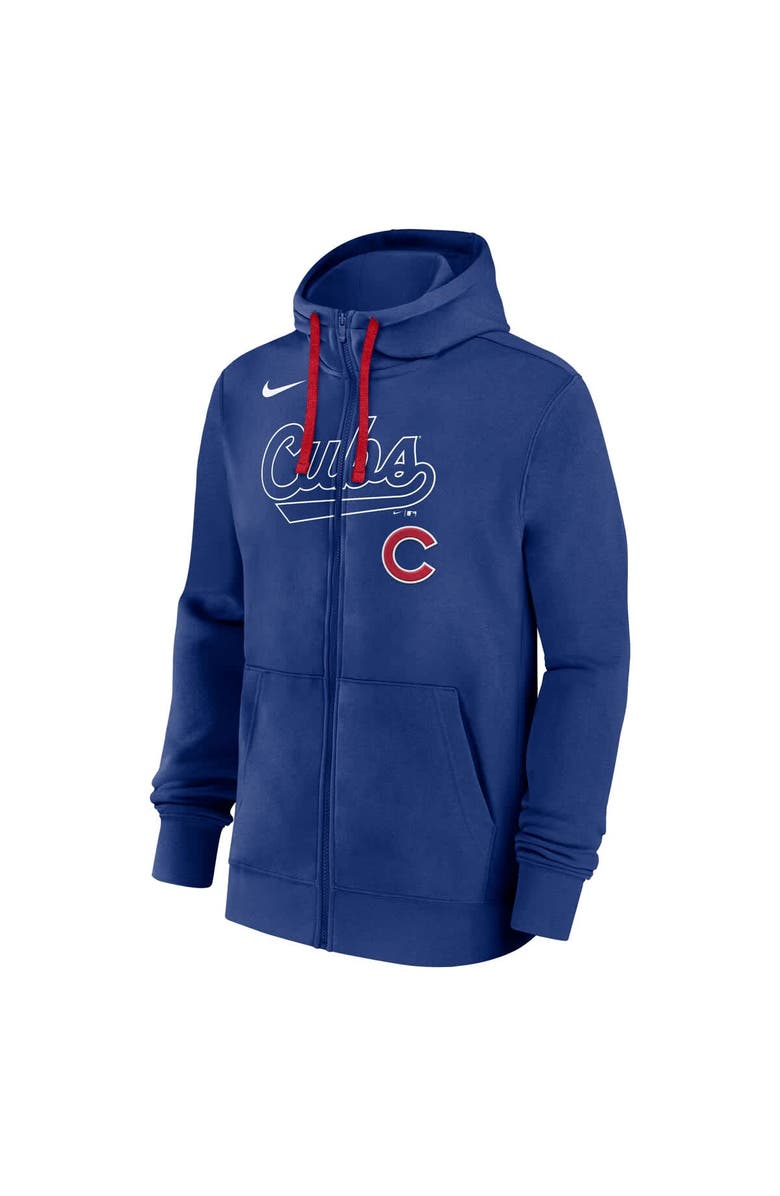 Nike Men's Nike Royal Chicago Cubs Knockout Script Full-Zip Hoodie, Alternate, color, Royal