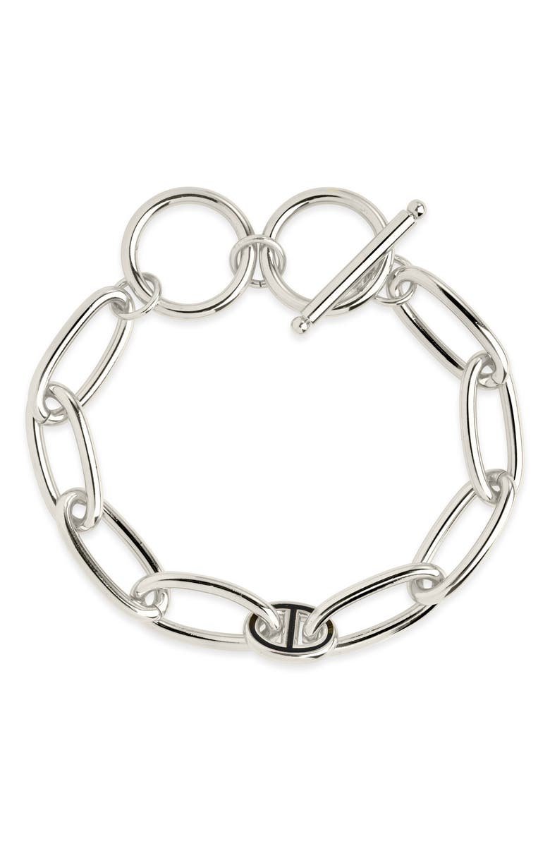 Sterling Forever Kennedy Mariner Link Toggle Bracelet, Main, color, 