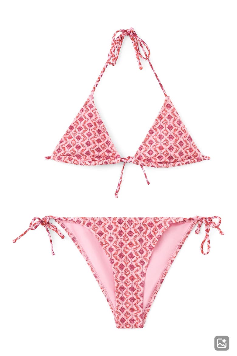 Print Two-Piece Swimsuit, Alternate, color, PINK