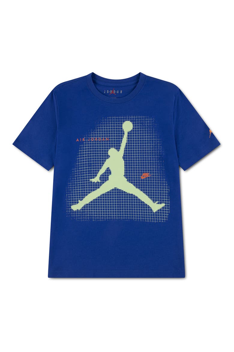 Kids' Jumpman Grid Blur T-Shirt, Main, color, GAME ROYAL