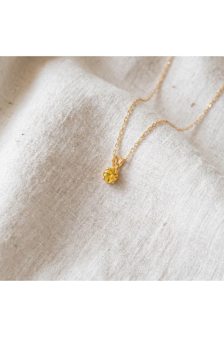 1/4Ct Fancy Canary Diamond Lab Grown Pendant 14k Gold Necklace, Alternate, color, 14k Yellow Gold