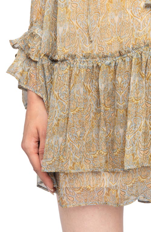 Zadig & Voltaire Alice Paisley Print Long Sleeve Minidress In Green