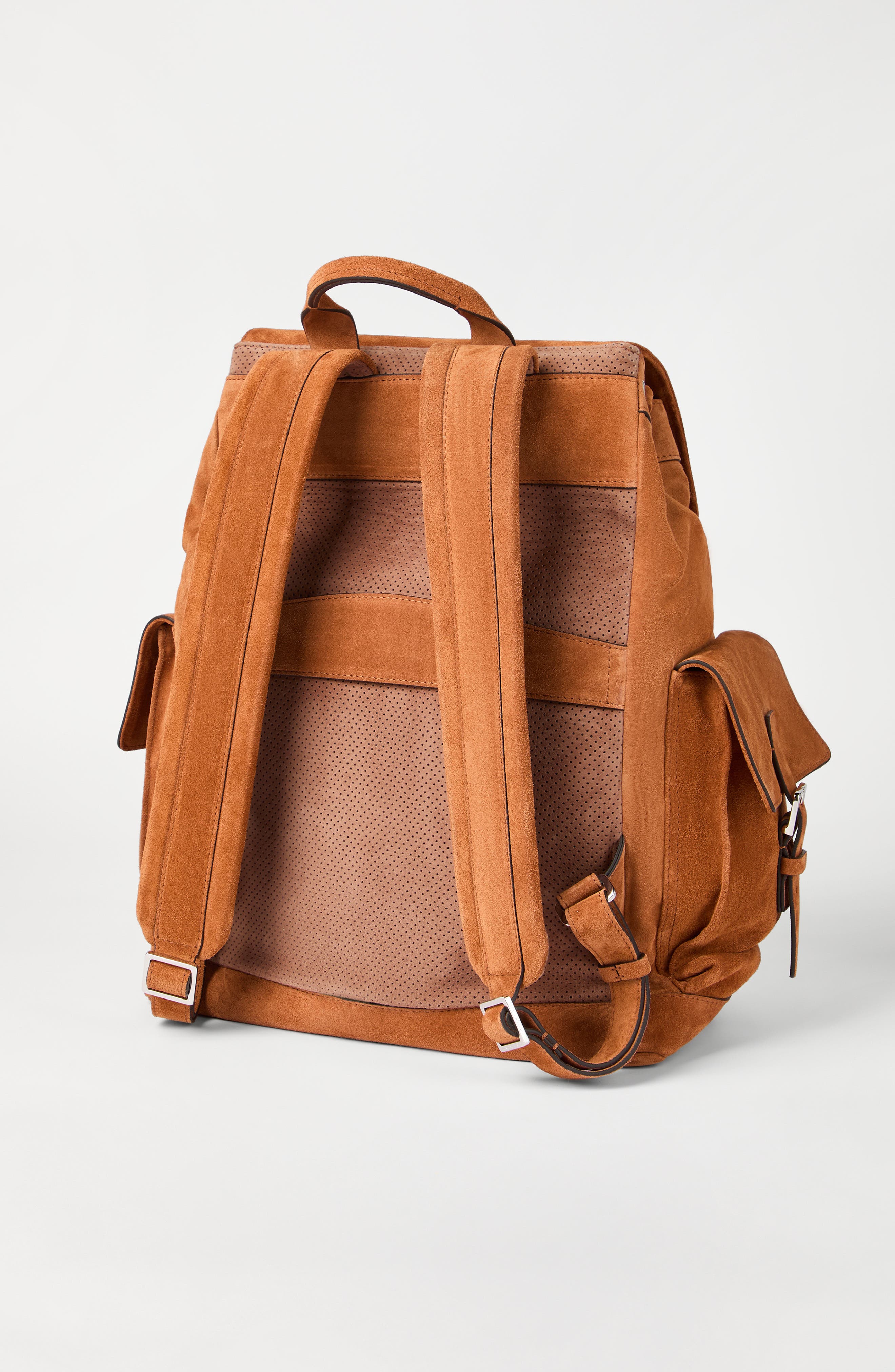 Brunello Cucinelli Suede city backpack, Alternate, color, Cognac