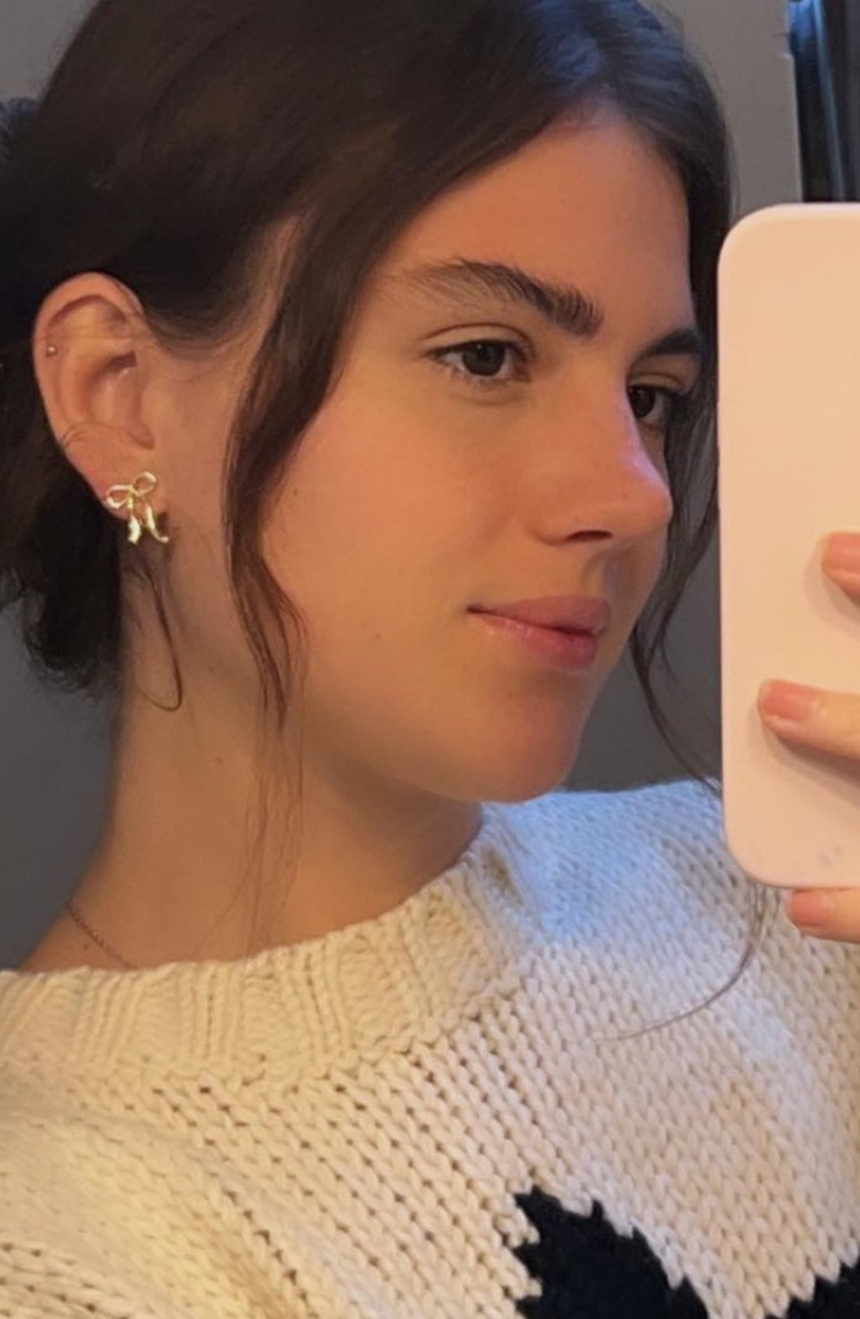 Nickel & Suede Vintage Bow Stud Earrings, Alternate, color, Silver