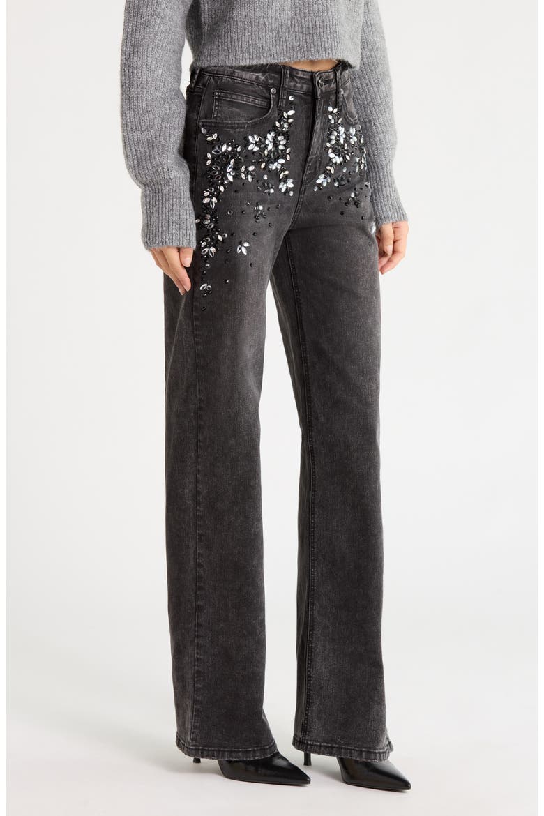 Embellished High Waist Wide Leg Jeans, Alternate, color, FRIESIAN WASH