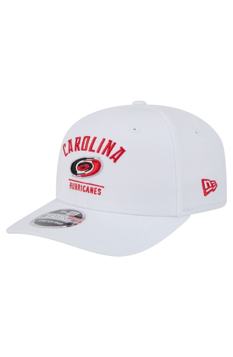 New Era Men's New Era White Carolina Hurricanes Team Lockup Basic 9SEVENTY Adjustable Hat, Main, color, White