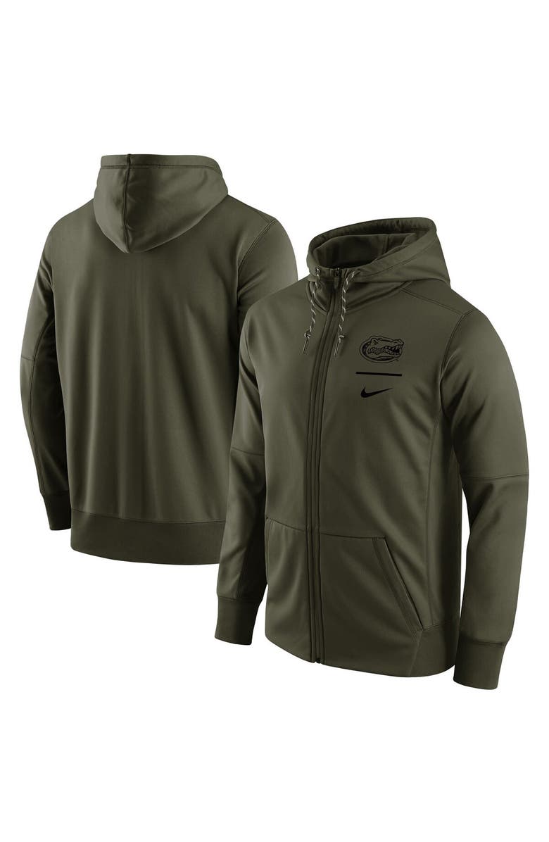 Nike Men's Nike Olive Florida Gators Tonal Logo Stack Performance Full-Zip Hoodie, Main, color,