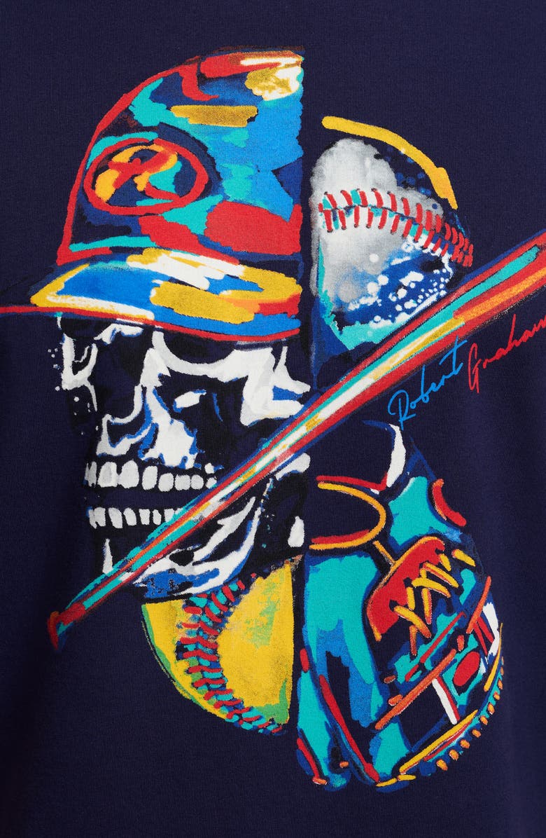 Robert Graham Skull Slugger Cotton Graphic T-Shirt, Alternate, color, 