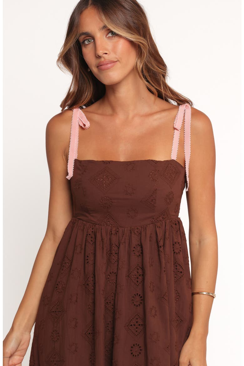 Odessa Cotton Eyelet Maxi Dress, Alternate, color, BROWN