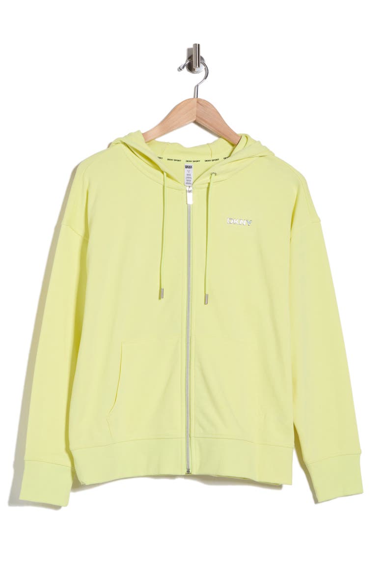 Bubble Logo Zip Hoodie, Alternate, color, LEMON LIGHT