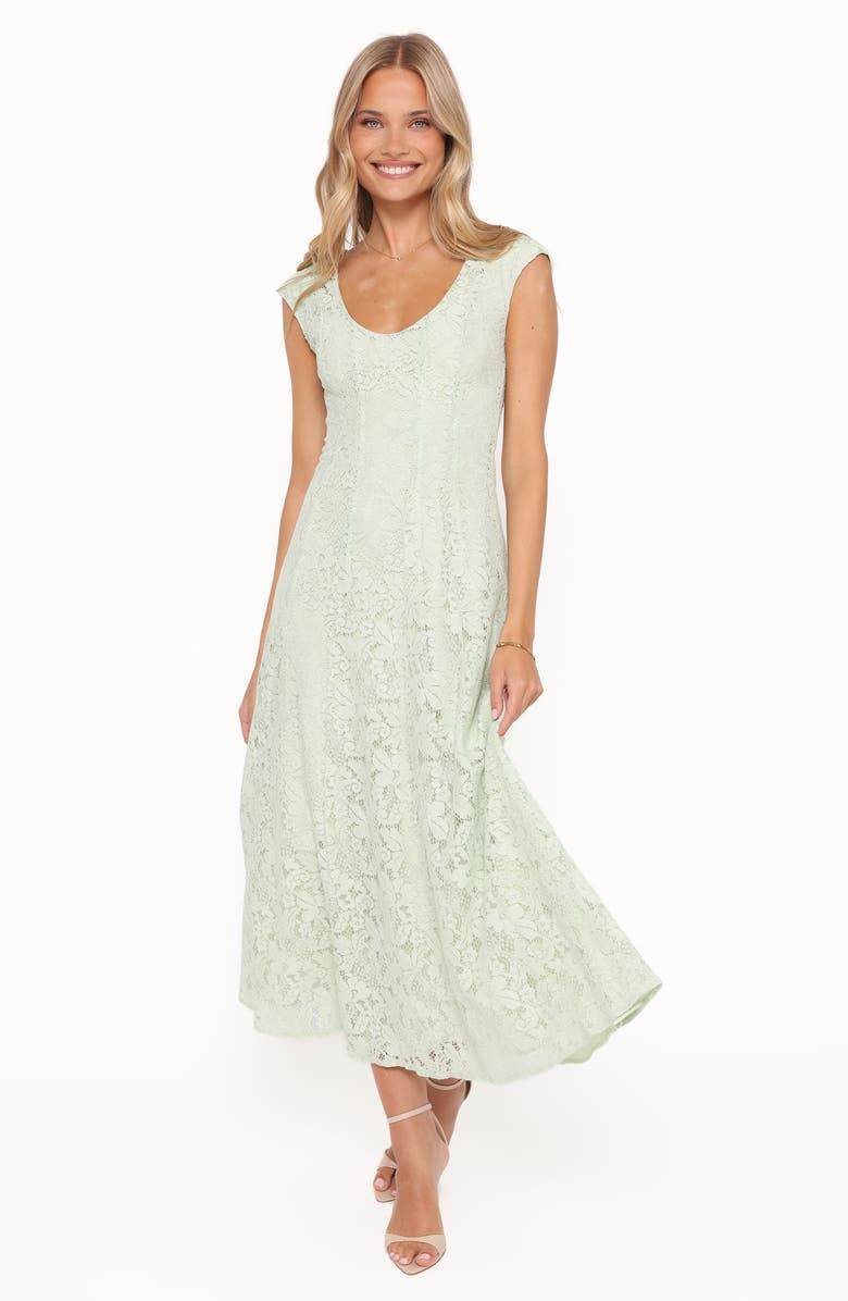 Petal & Pup Mapleton Embroidered Lace Midi Dress, Alternate, color, Sage Green Lace