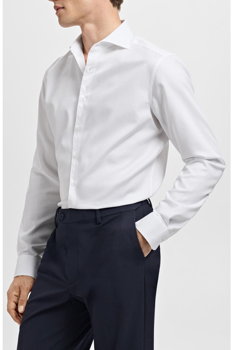 Slim Fit Cotton Button-Up Shirt, Main, color, WHITE