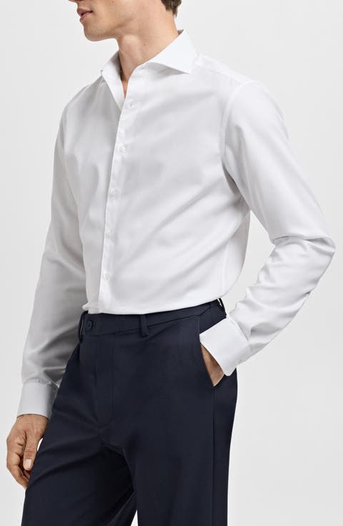 Slim Fit Cotton Button-Up Shirt