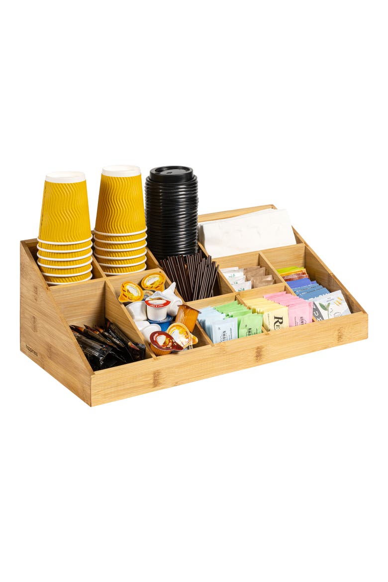 Bambury Minimalist Handcrafted Cup and Condiment Station, Main, color, Natural