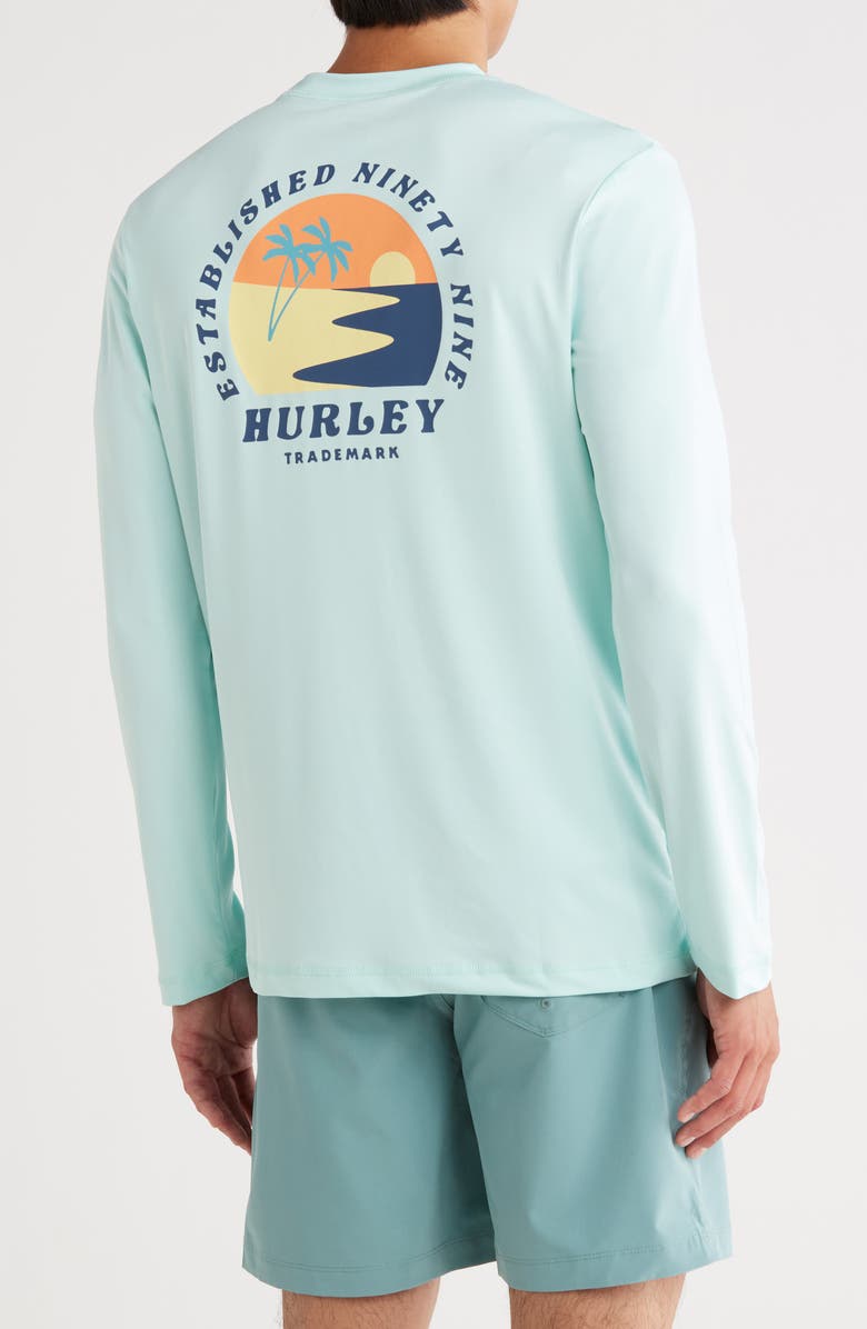 Hurley Sun Logo Long Sleeve UPF 50+ Rashguard T-Shirt, Alternate, color, 