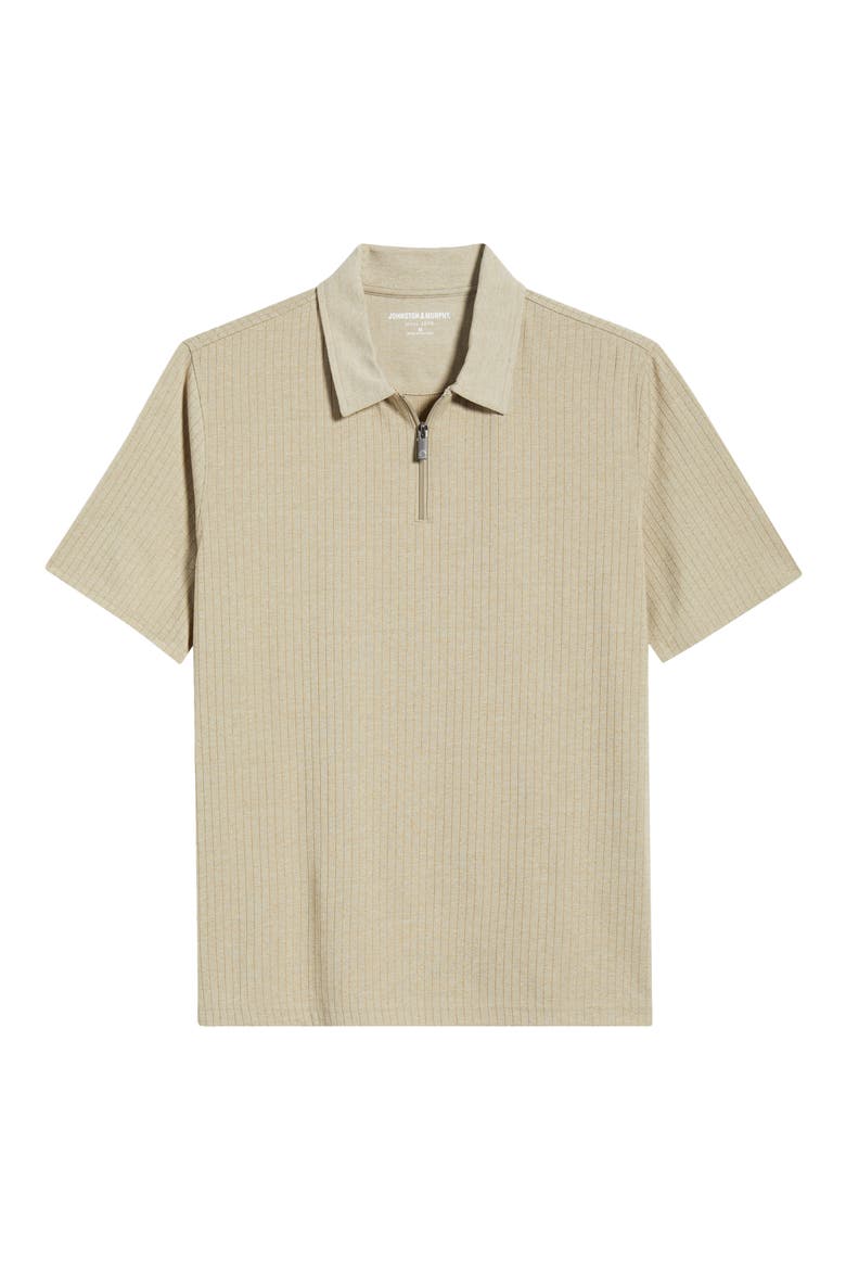 Finn Performance Rib Quarter Zip Polo, Alternate, color, STONE
