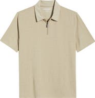 Johnston & Murphy Finn Performance Rib Quarter Zip Polo