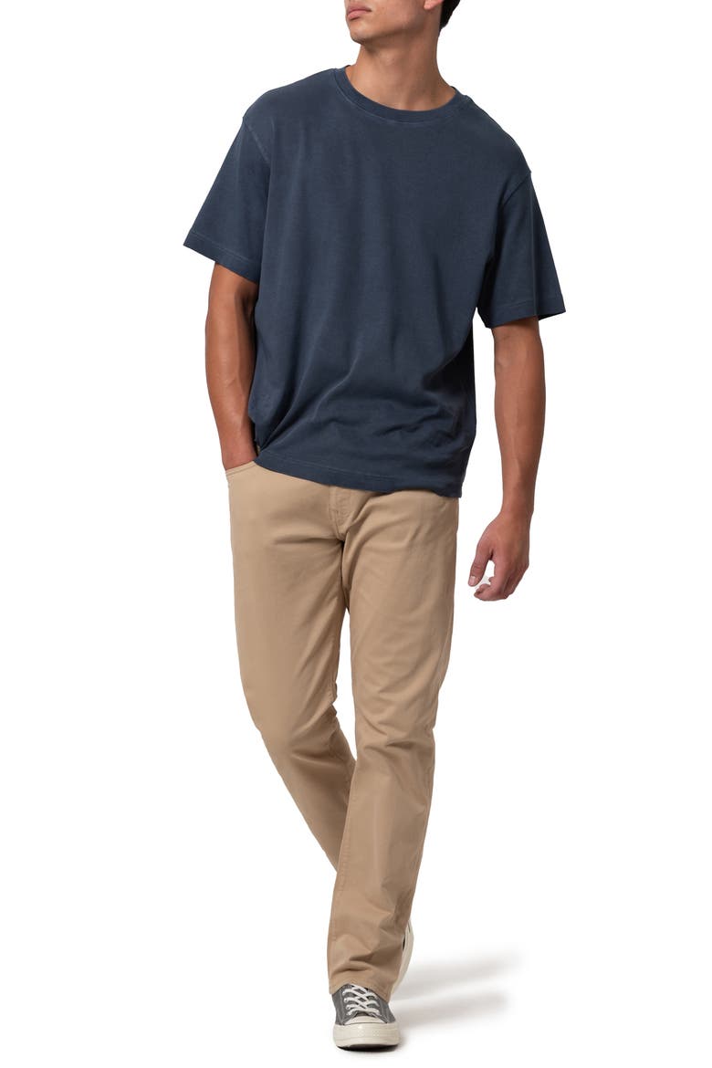 Zach Straight Leg 5-Pocket Cotton Stretch Twill Pants, Alternate, color, CASHEW TWILL