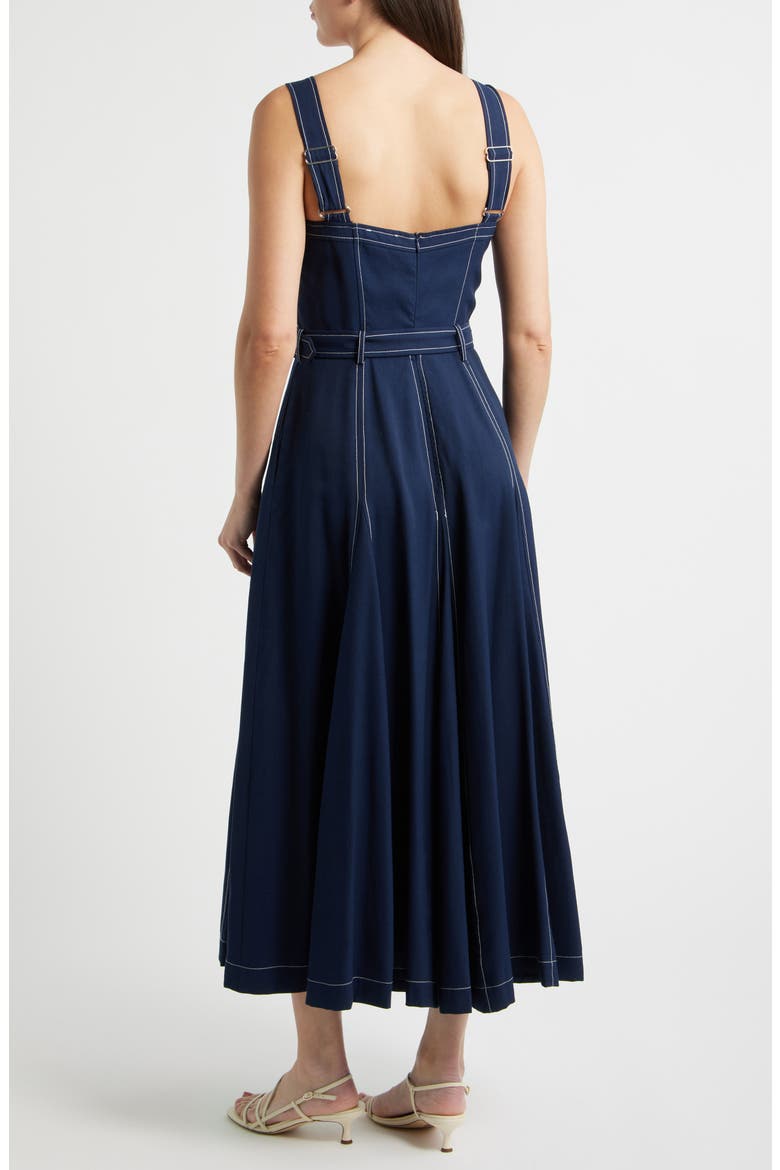 Ariena Belted Maxi Dress, Alternate, color, NAVY