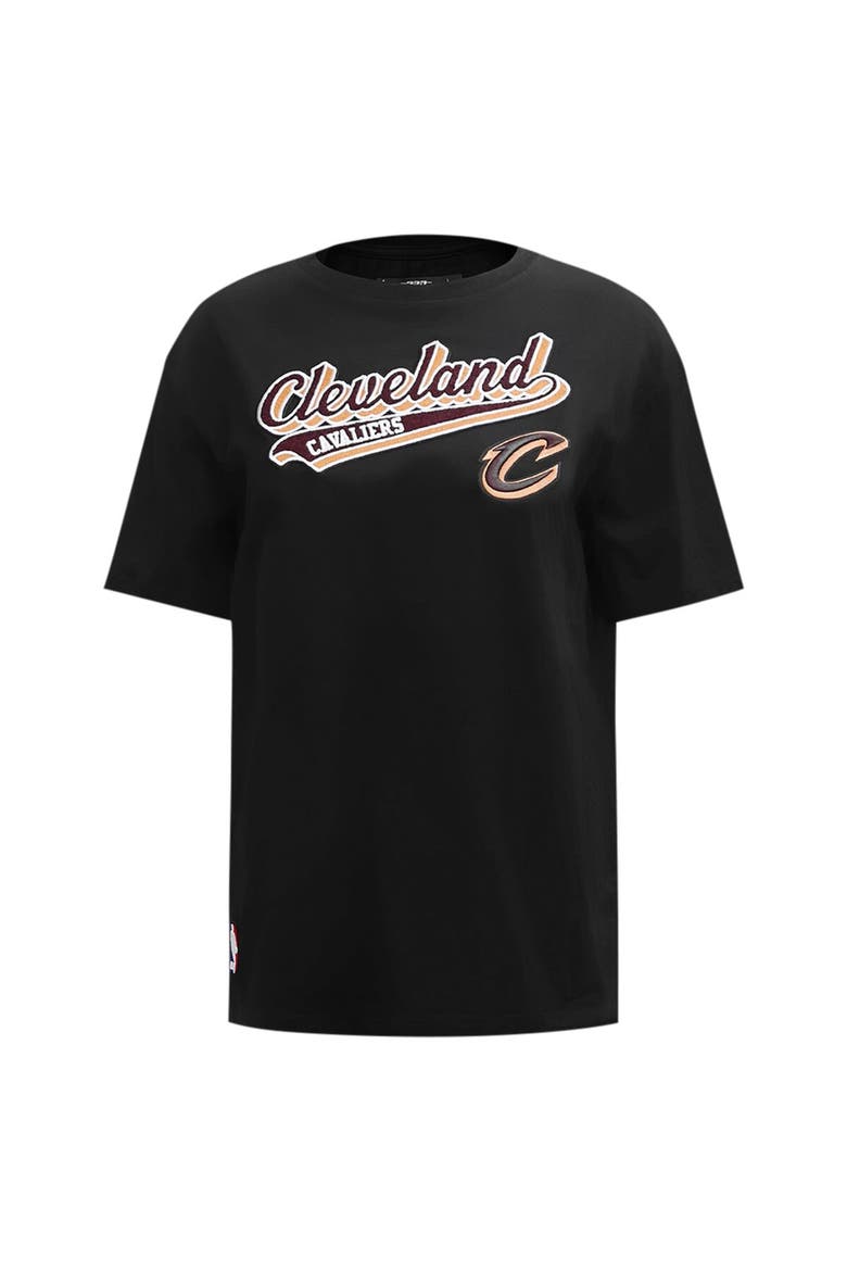 Women's Pro Standard Black Cleveland Cavaliers Script Boyfriend T-Shirt, Alternate, color, Black