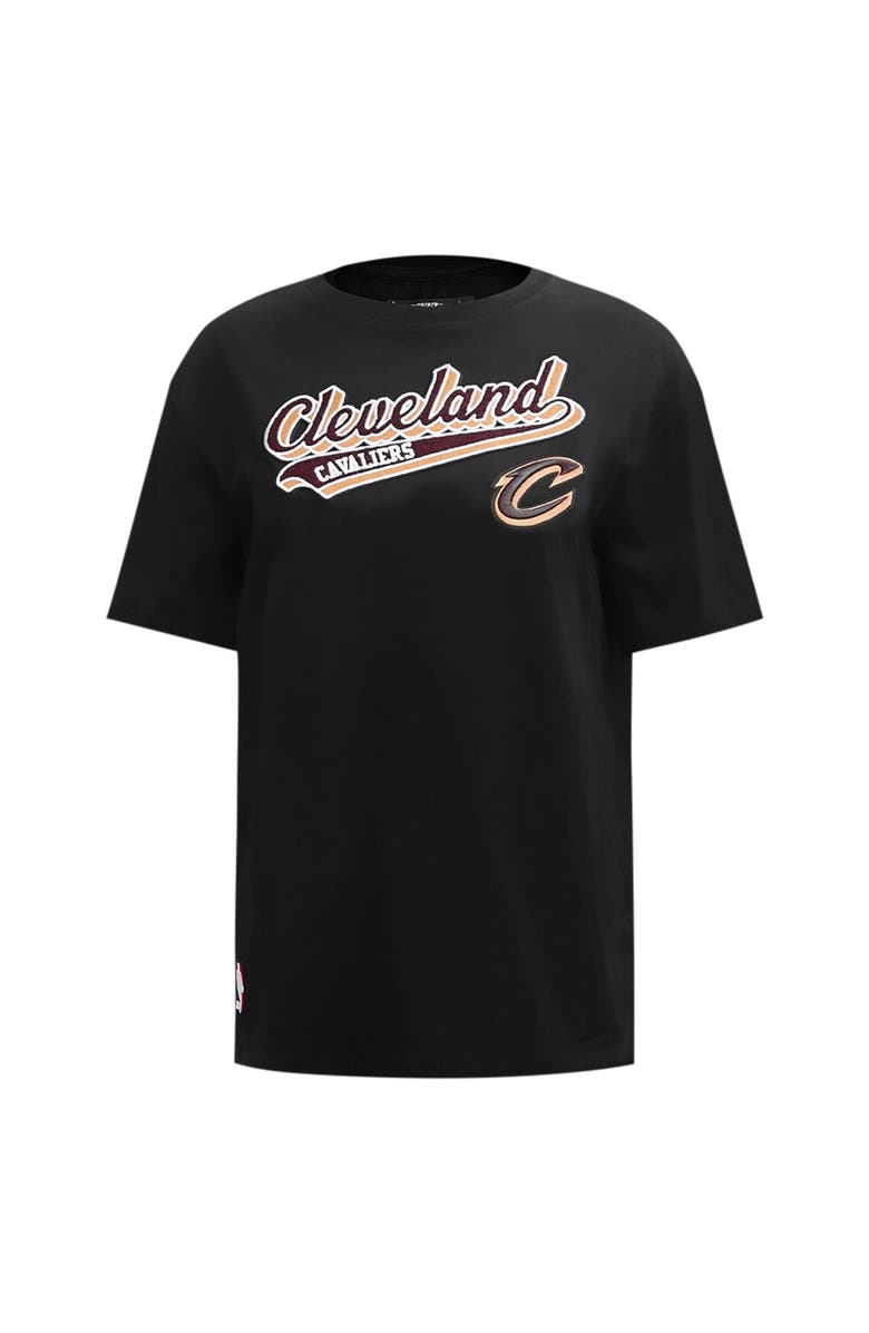 PRO STANDARD Women's Pro Standard Black Cleveland Cavaliers Script Boyfriend T-Shirt, Alternate, color, Black