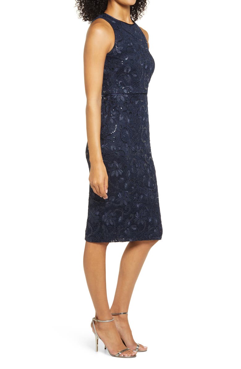Vince Camuto Sequin Lace Sleeveless Sheath Dress, Alternate, color,
