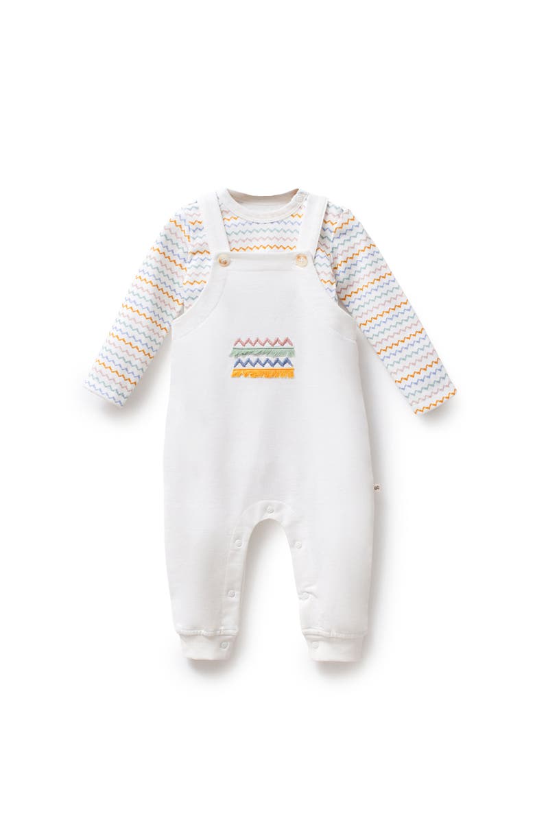 moi noi Zigzag Overalls Set, Main, color, Ivory