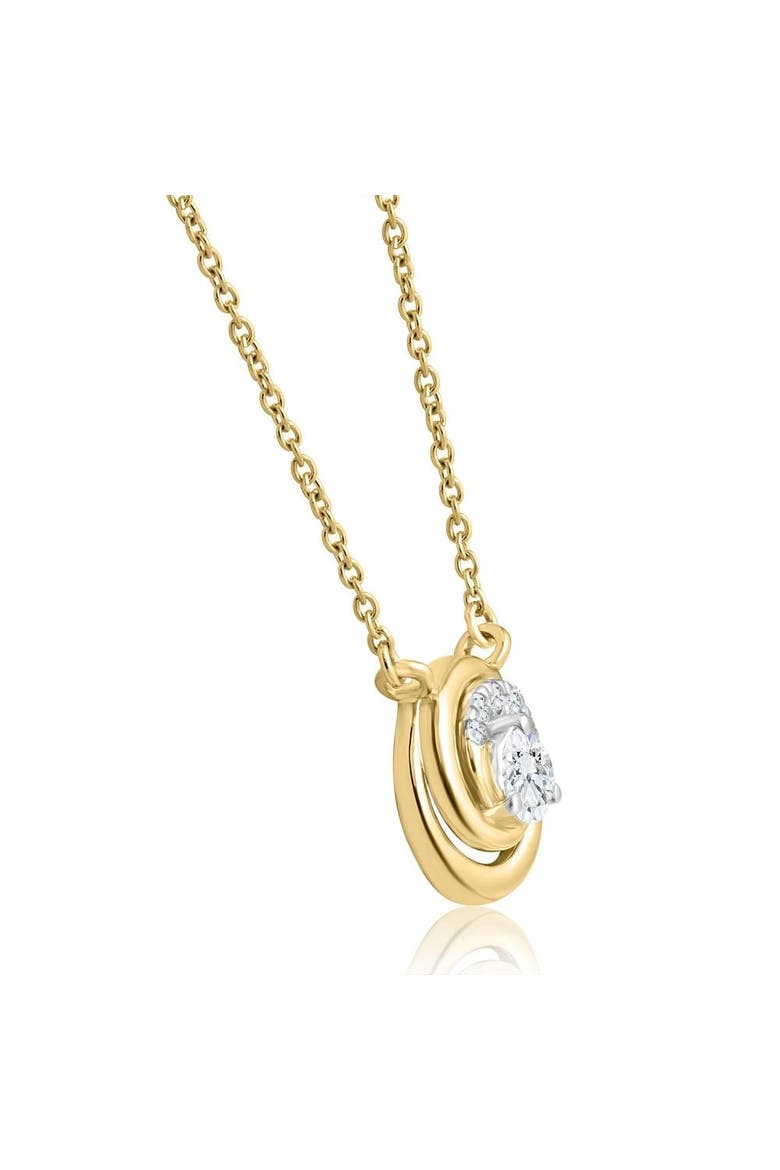 1/4Ct TW Round Diamond Circle Halo Pendant Gold Lab Grown Necklace, Alternate, color, 10k Yellow Gold