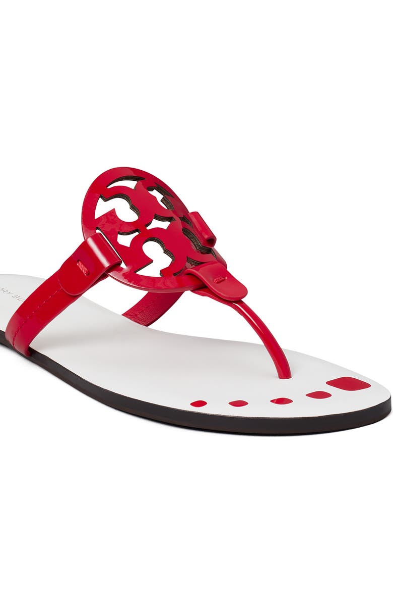 Tory Burch Miller Nail Polish Thong Slide Sandal, Alternate, color, Blaze Red