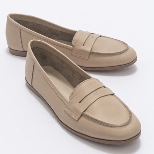 Forever & Always Shoes Dorothy Leather Loafer in Beige Leather at Nordstrom, Size 9.5