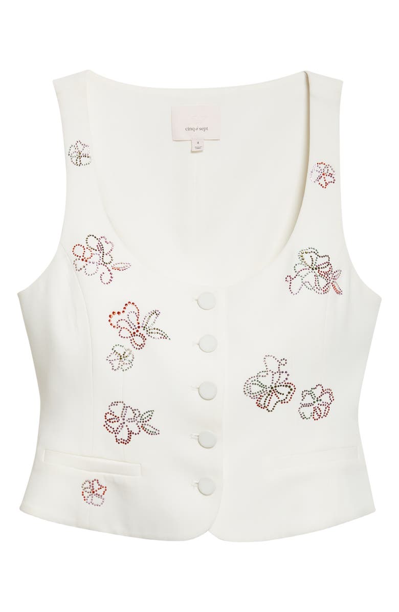 Cinq à Sept Blooming Beaded Vest, Alternate, color, Ivory Multi