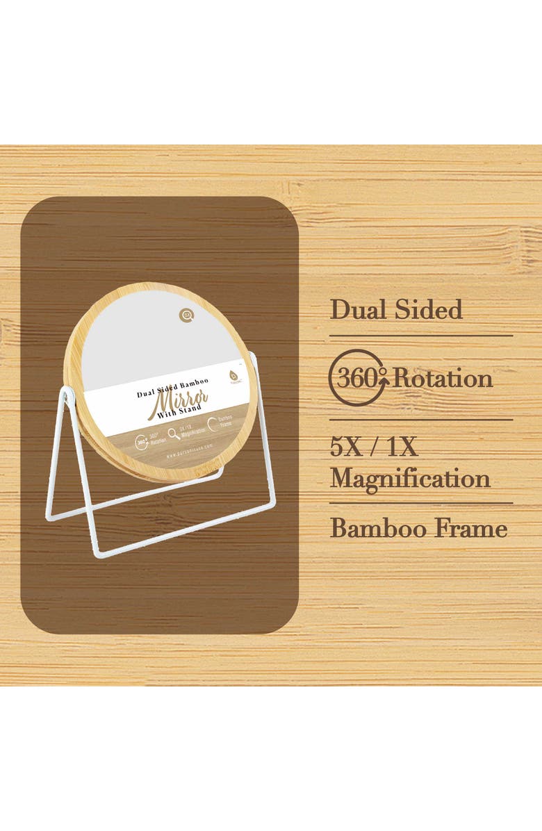 PURSONIC Dual-Side Mirror with Seamless 360° Rotation, Alternate, color, Ivory