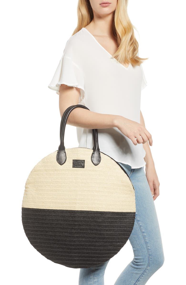 Brixton Amalie Straw Circle Tote, Alternate, color,