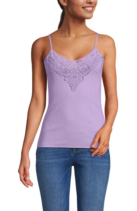 Variegated Micro Rib Lace Trim Cami