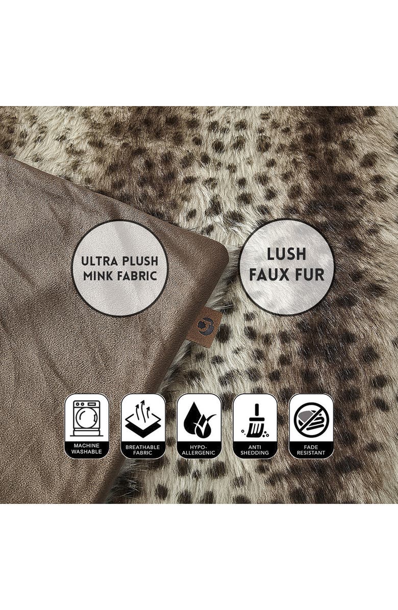 INSPIRED HOME Cheetah Print Faux Fur Throw Blanket, Alternate, color, 