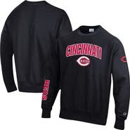 Champion Men's Champion Black Cincinnati Reds Reverse Weave Chenille Sweatshirt