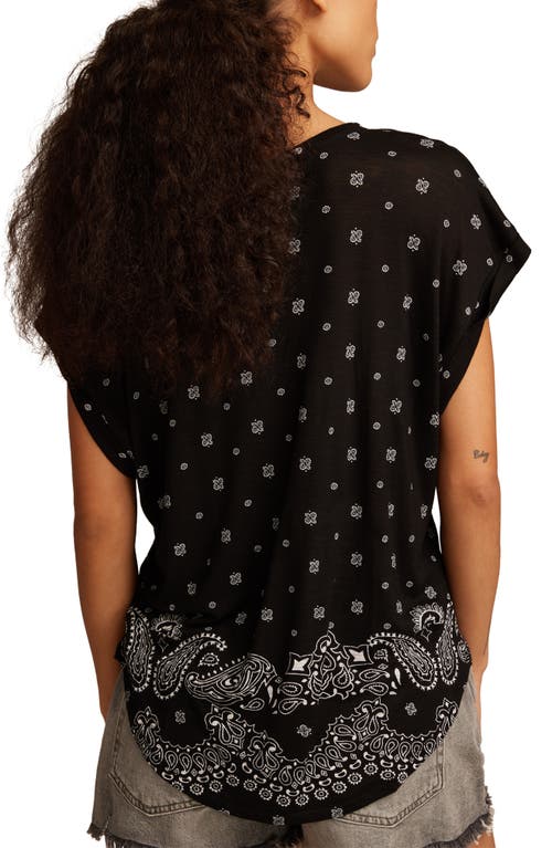 Shop Lucky Brand Abstract Floral Short Sleeve Knit Top