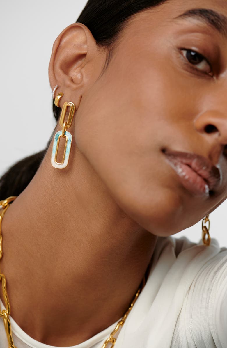 Missoma Enamel Haze Link Drop Earrings, Alternate, color, Gold