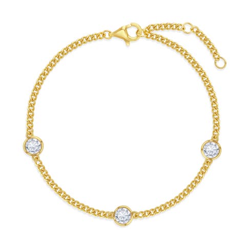 Bezeled CZ Girls Plated Bracelet