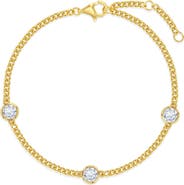 In Season Jewelry Bezeled CZ Girls Plated Bracelet
