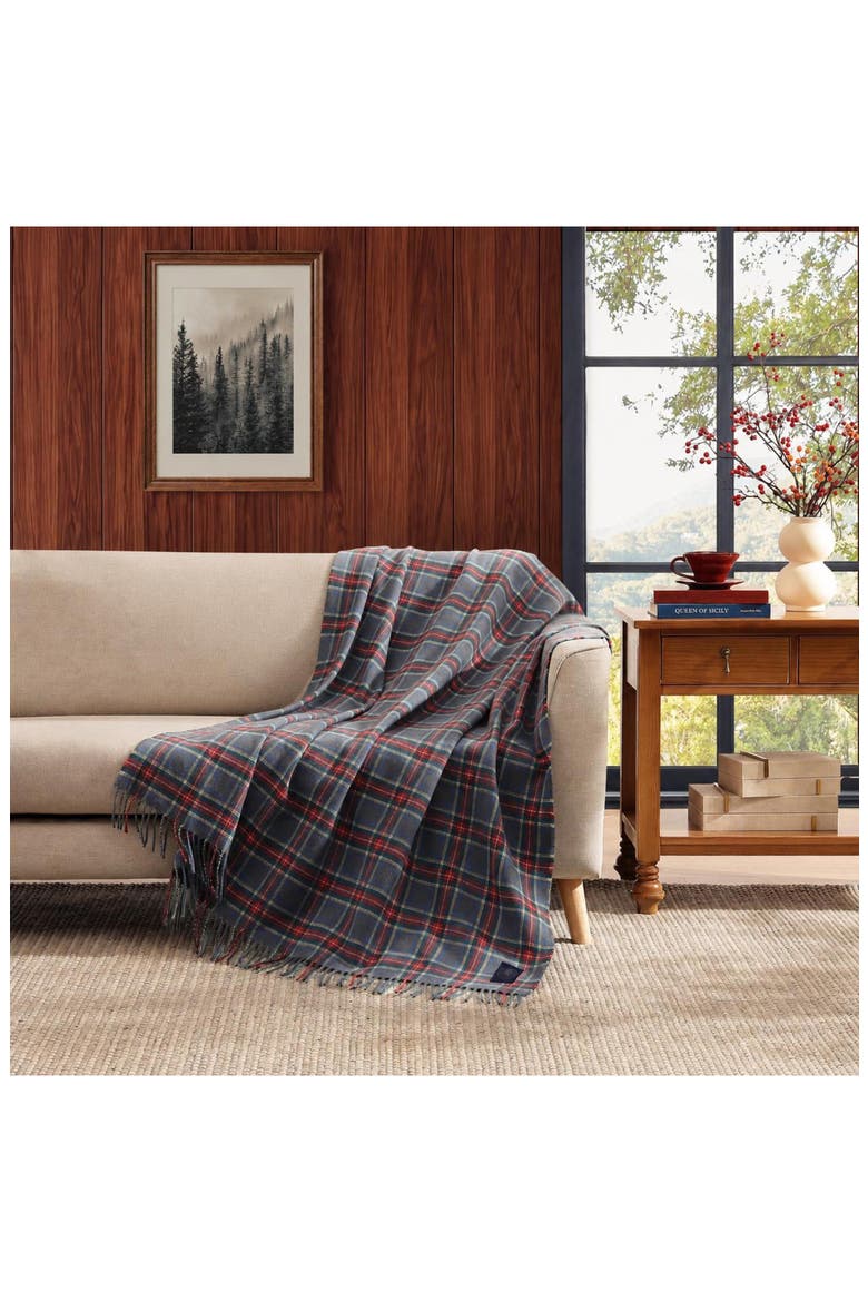 Spruce Tartan Throw Blanket, Alternate, color, GREY