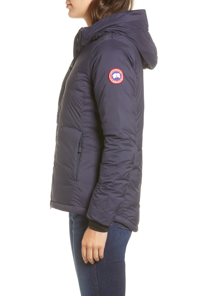 Camp Down Hooded Water Resistant Jacket, Alternate, color, NAVY