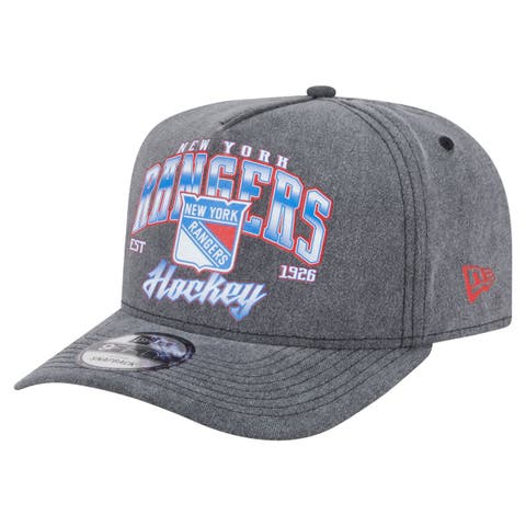 Men's New Era  Charcoal New York Rangers Throwback Washed A-Frame Pre-Curved 9FIFTY Snapback Hat