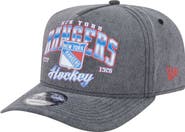 New Era Men's New Era  Charcoal New York Rangers Throwback Washed A-Frame Pre-Curved 9FIFTY Snapback Hat