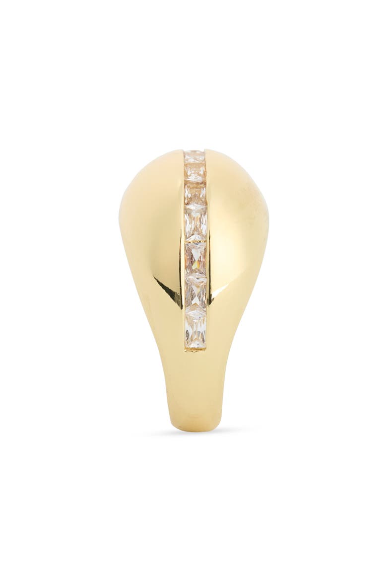 Baguette Crystal Dome Ring, Alternate, color, GOLD