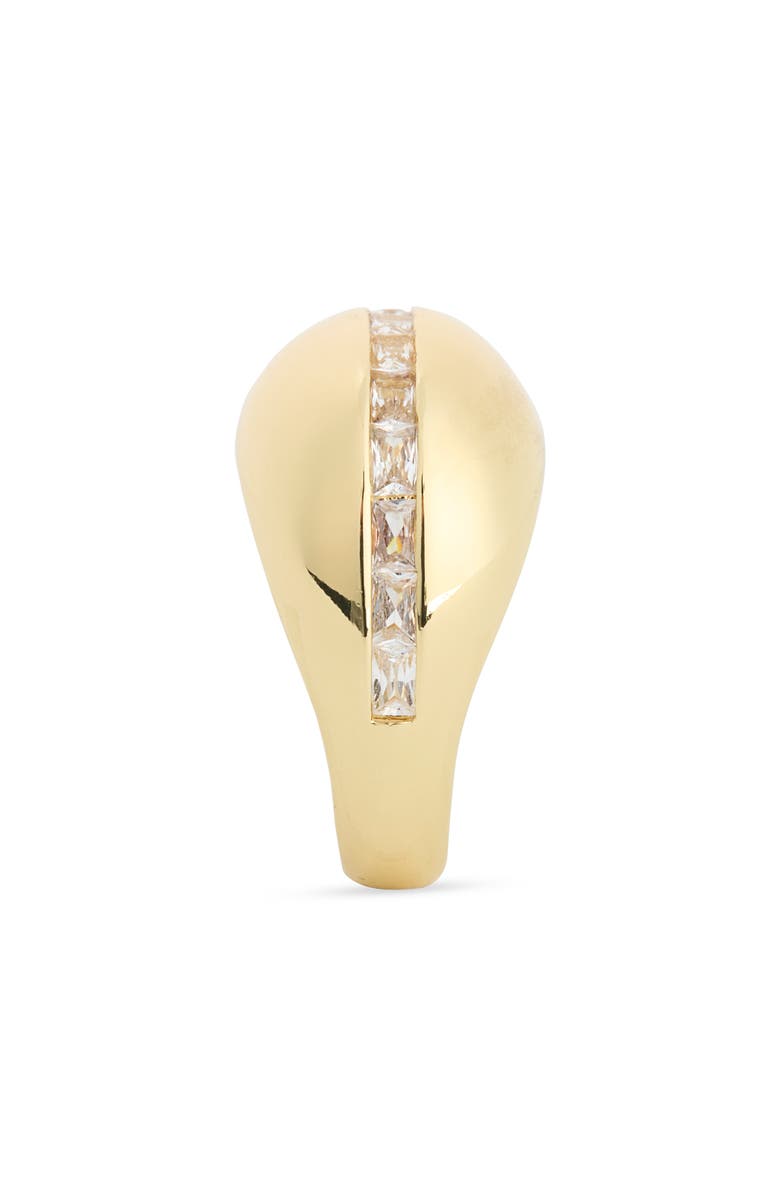 Covet Baguette Crystal Dome Ring, Alternate, color, Gold