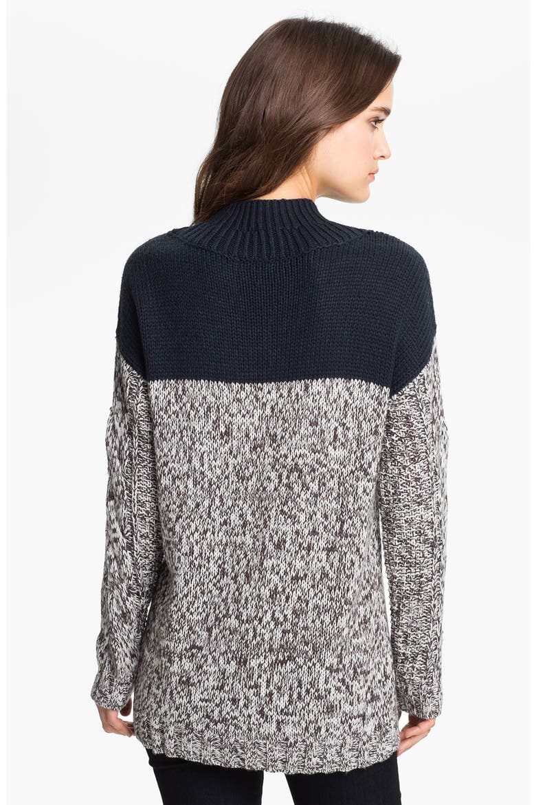 Colorblock Cable Sweater, Alternate, color, NAVY- ECLIPSE COMBO