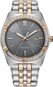 Citizen Diamond Two-Tone Eco-Drive Bracelet Watch, 40mm x 10mm