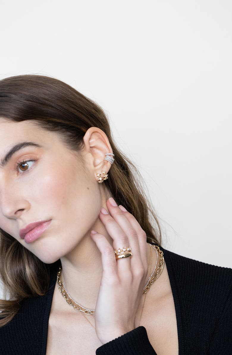 Adina Reyter London Large Diamond Spike Hoop Earrings, Alternate, color,